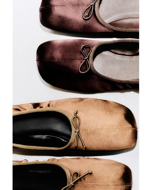 COS White Satin Ballet Flats