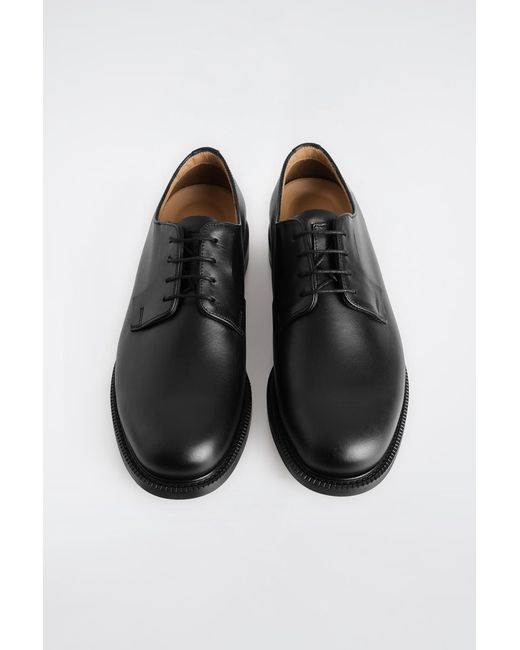 COS Black Leather Derby Shoes for men