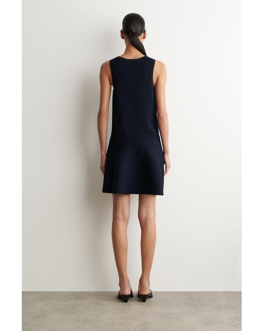 COS Blue Flared Knitted Mini Dress