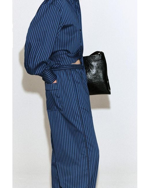 COS Blue Piped Striped Drawstring Pants