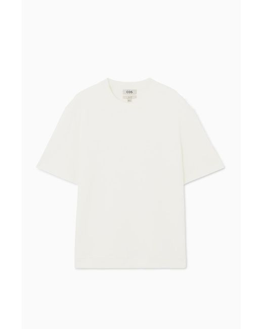 COS Kurzarm-t-shirt Aus Baumwoll-mix in White für Herren