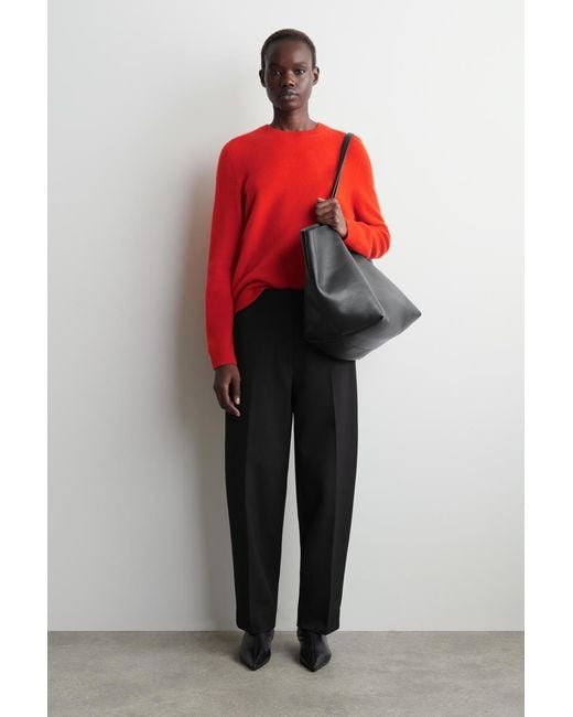 COS Red Cashmere Crew-Neck Sweater