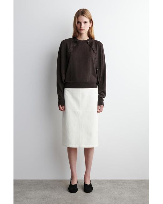 COS Black Layered Merino Wool Cardigan