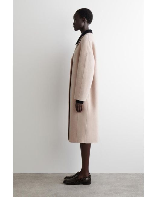COS Natural Double-Faced Wool Long Coat