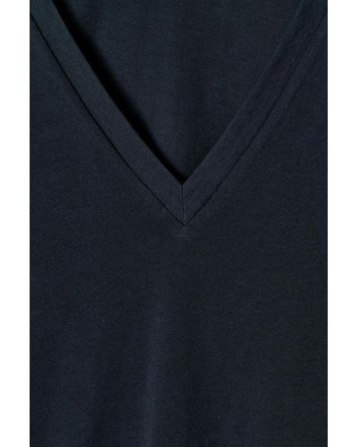 COS Blue V-neck Cotton T-shirt