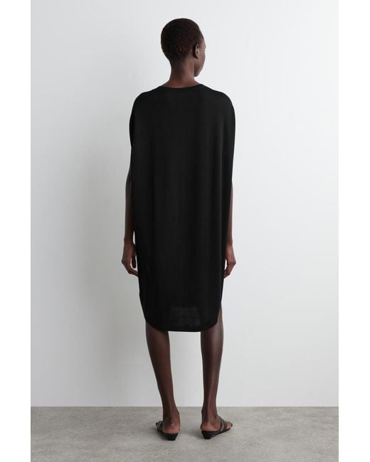 COS Black Circle-Cut Knitted Dress