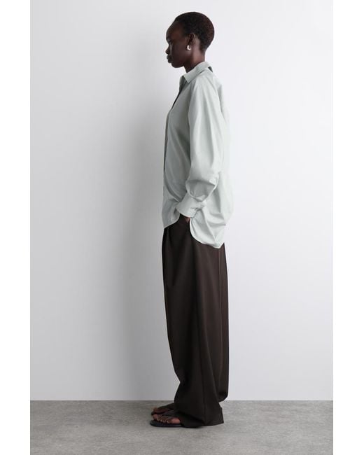 COS Gray Rounded Pima Cotton Shirt