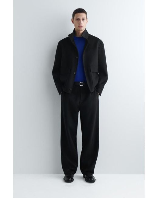 COS Blue Slim Merino Wool Crew-Neck Sweater for men