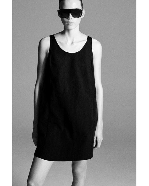 COS Black Jersey-Panelled Nylon Mini Dress