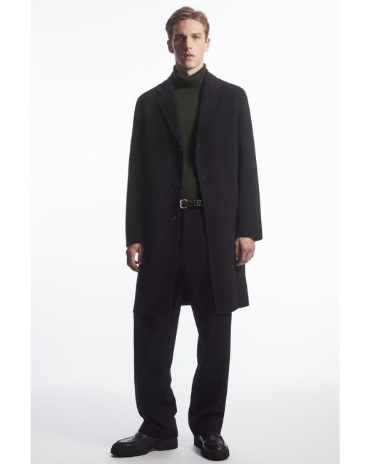 COS Relaxed-fit Double-faced Wool Coat in Black for Men | Lyst UK