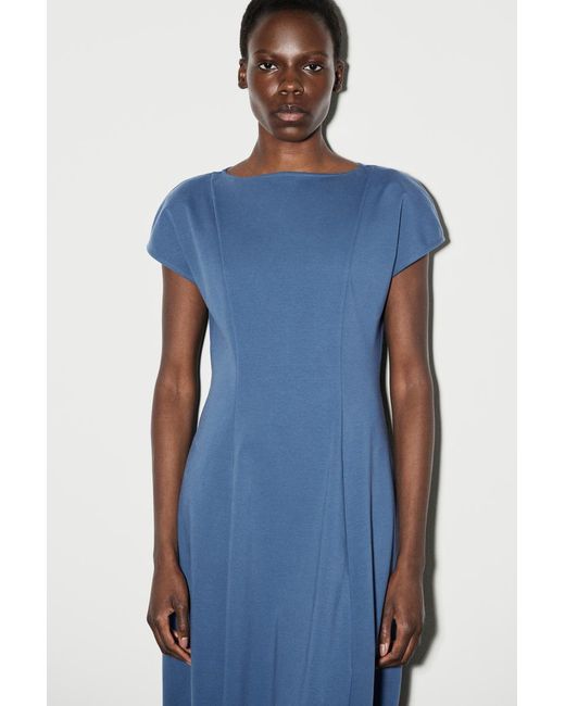 cos scoop-neck jersey midi dress Sculptural in Blue USNEW_01_30_26