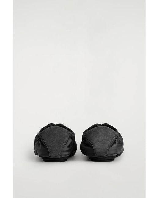 COS Black Suede-Nylon Ballet Trainers