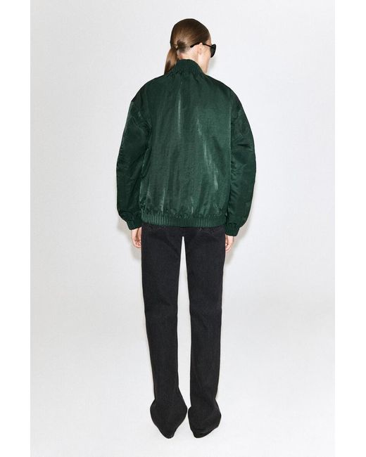 COS Green Gathered Nylon Bomber Jacket