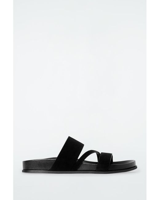COS Black Multi-Strap Suede Sandals