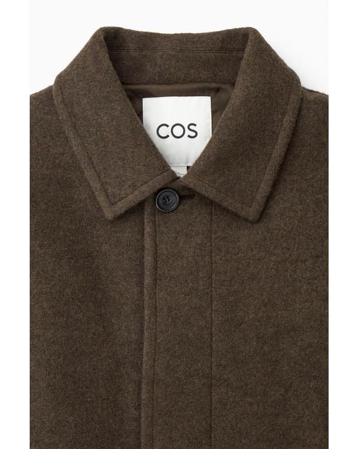COS Felted Wool Jacket in Brown for Men | Lyst