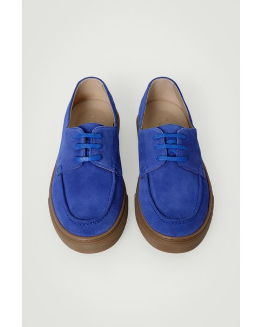 COS Blue Suede Trainer Boat Shoes for men