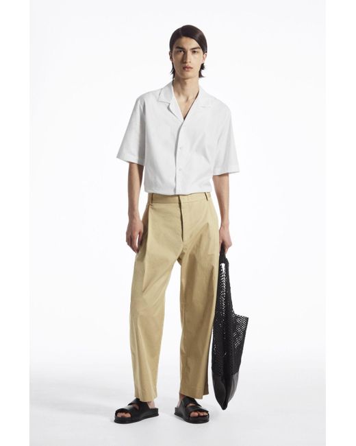 COS Natural Pleated Tapered Pants for men