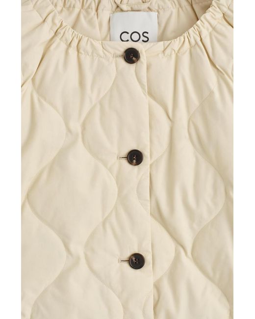 COS Natural Gathered Quilted Down Jacket