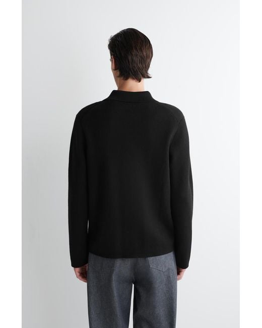 COS Black Double-Faced Wool Knitted Jacket for men