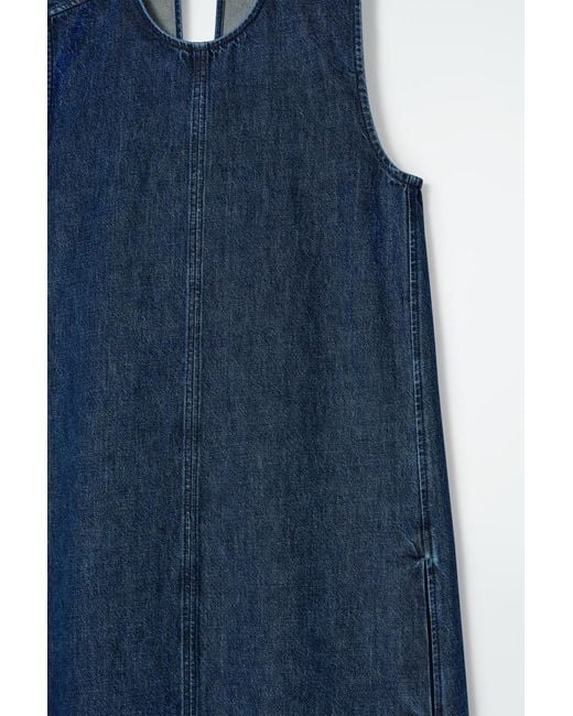 cos denim dress sleeveless Midi in Blue Cos clothing The cappucino tone is Color:PRINT 206 ORANGE Womens Tiered Dress Beach White Wedding Dresses