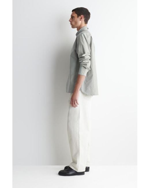 COS Gray Cotton Oxford Shirt for men