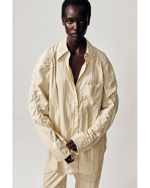 COS Natural Crinkled-Silk Shirt