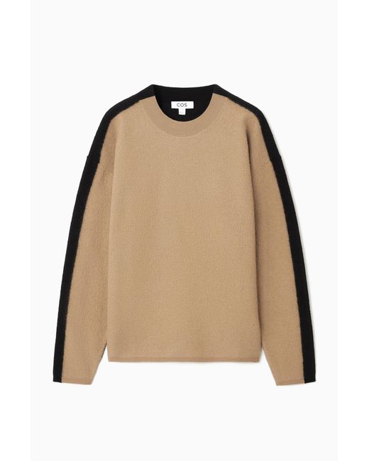 COS Natural Two-tone Boiled Merino Wool Sweater