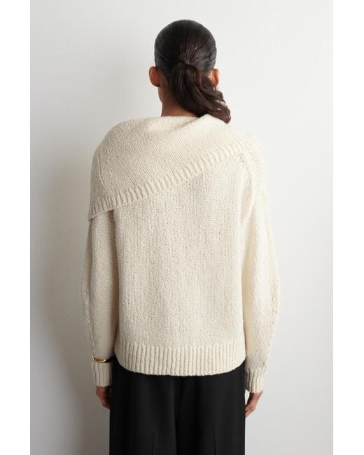 COS Natural Layered Shawl Merino-Cashmere Sweater