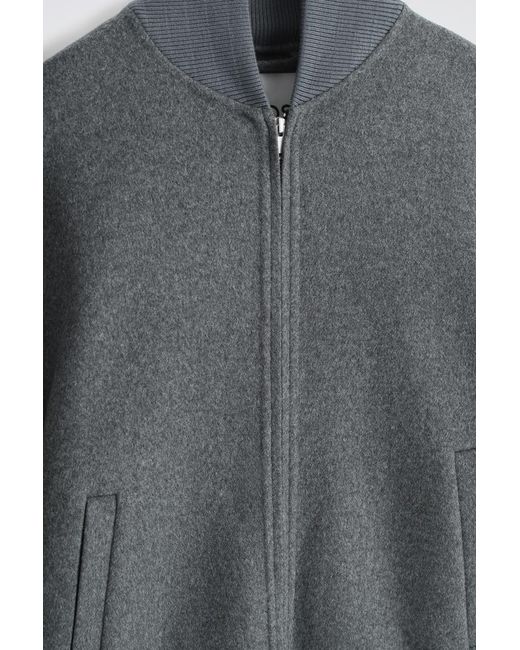 COS Gray Double-Faced Wool Bomber Jacket for men