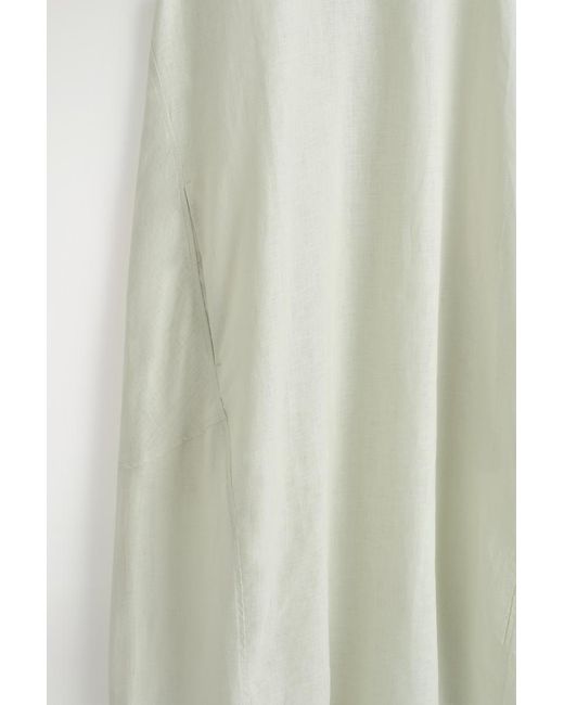 COS White Elasticated-Hem Linen Maxi Dress