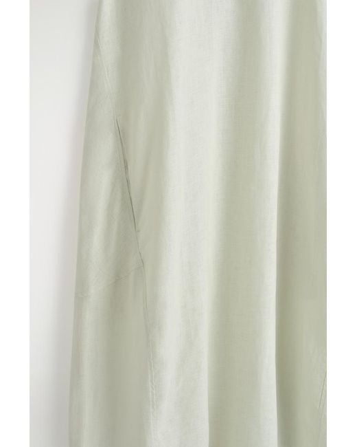 COS White Elasticated-Hem Linen Maxi Dress