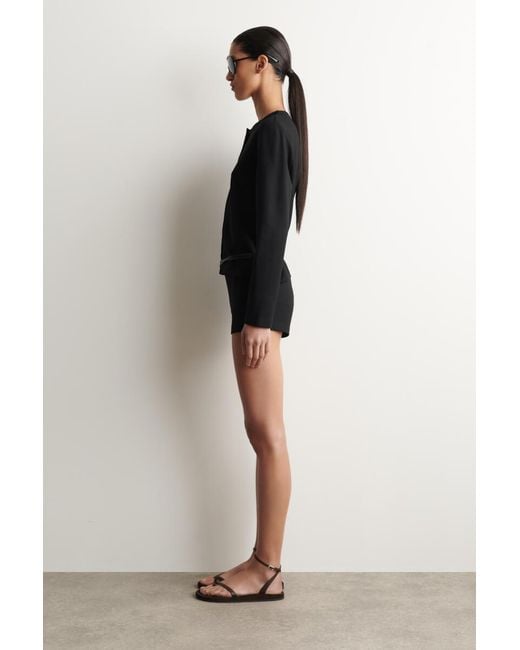 COS Black Minimal Jersey Shorts