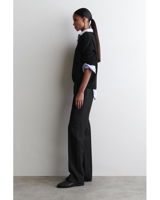 COS Black Tailored Wool-Blend Pants