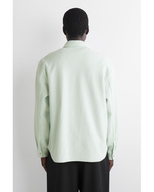 COS Green Boiled-Wool Overshirt for men