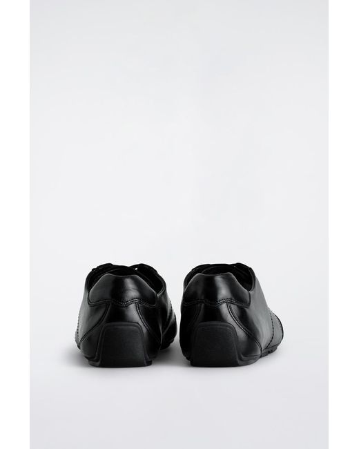 COS Black Minimal Leather Sneakers for men