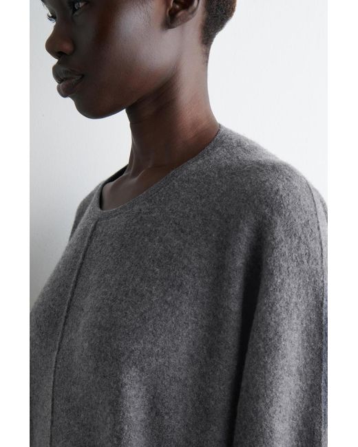 COS Gray Sculpted Merino Wool Mini Dress