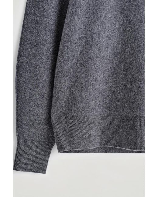 COS Gray Rounded Double-Faced Wool Sweater