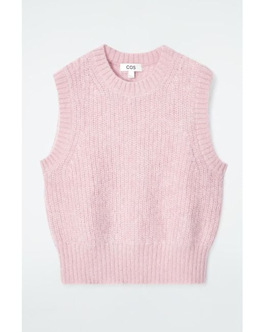 COS Pink Mohair Knit Vest
