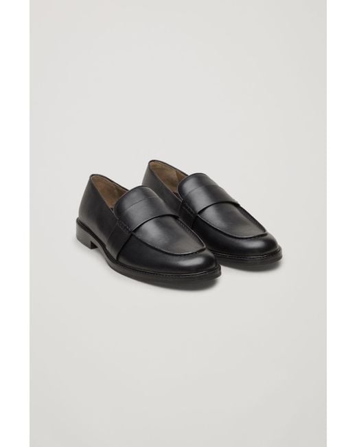 COS Black Leather Penny Loafers for men