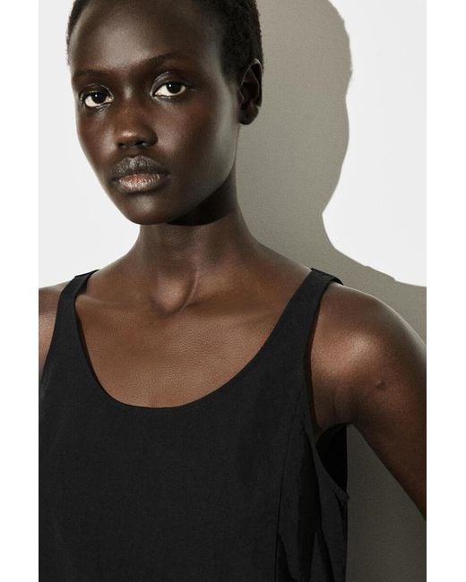 COS Black Jersey-Panelled Nylon Mini Dress