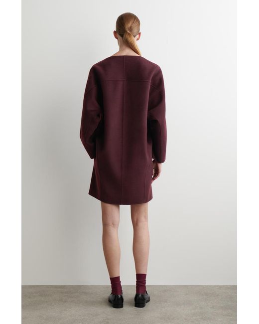 COS Purple Double-Faced Wool Mini Dress