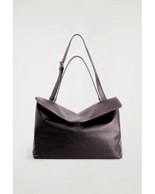 COS Black Soft Flap Bag for men