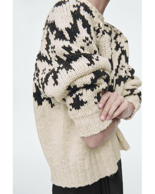 COS White Fair-isle Wool Jumper