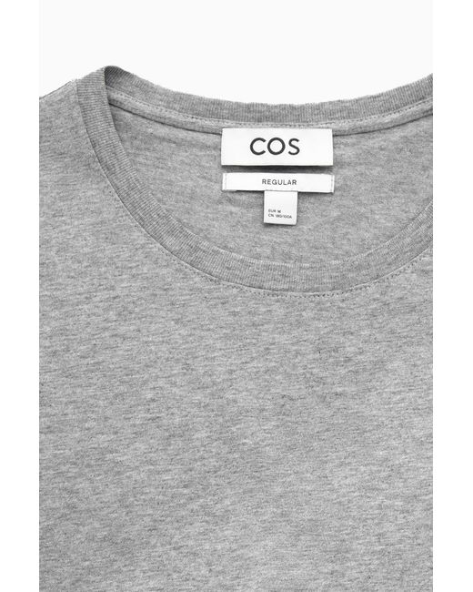 COS Gray Regular Cotton T-shirt for men