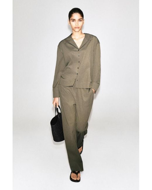 COS Green Crinkled-Jersey Shirt