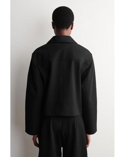 COS Black Rounded Jersey Jacket