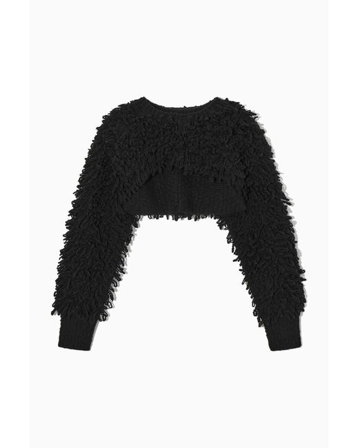 COS Black Verkürzter Schlaufenstrick-pullover Aus Wolle