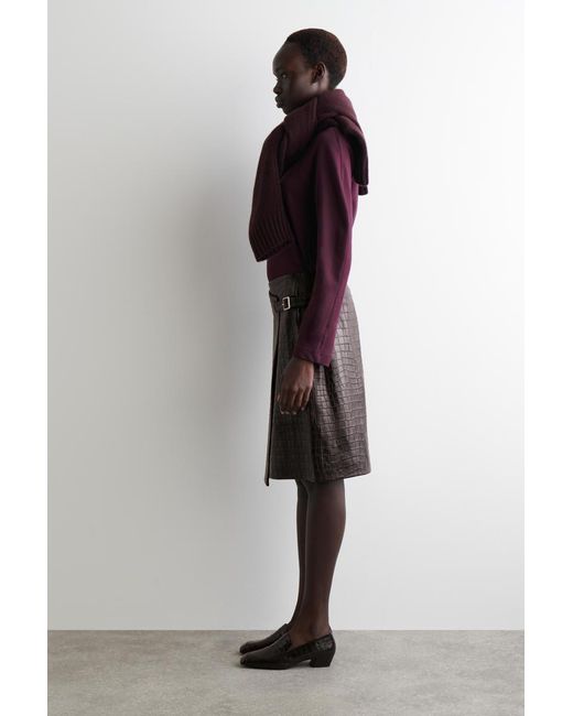 COS Purple Rounded Jersey Top