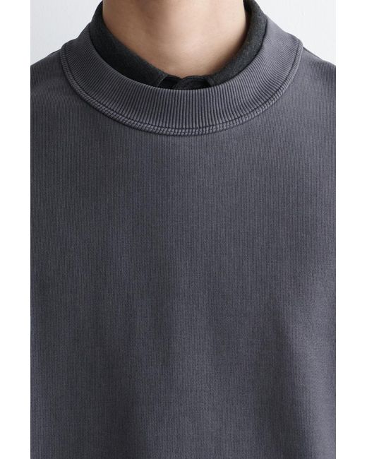 COS Blue Relaxed Washed-cotton Sweatshirt for men