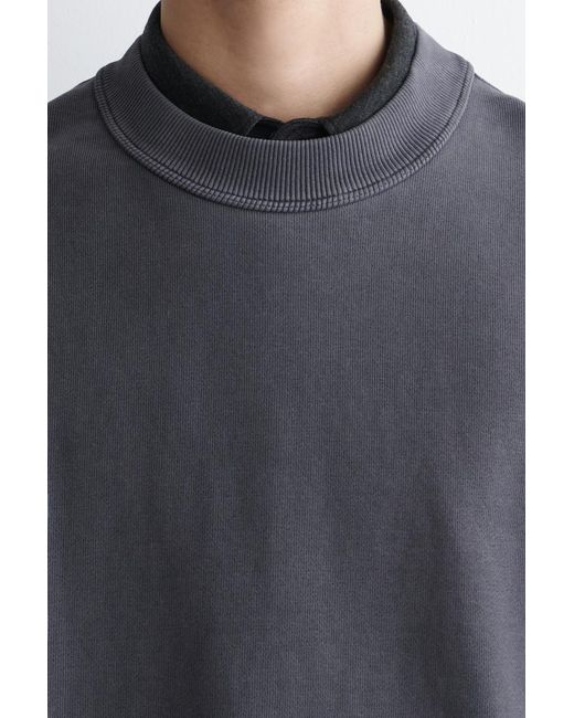 COS Blue Relaxed Washed-cotton Sweatshirt for men